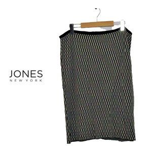 Stretch Pencil Skirt Black/Gold by Jones New York